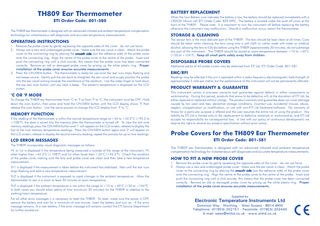 TH809 Ear Thermometer Operating Instructions PDF download